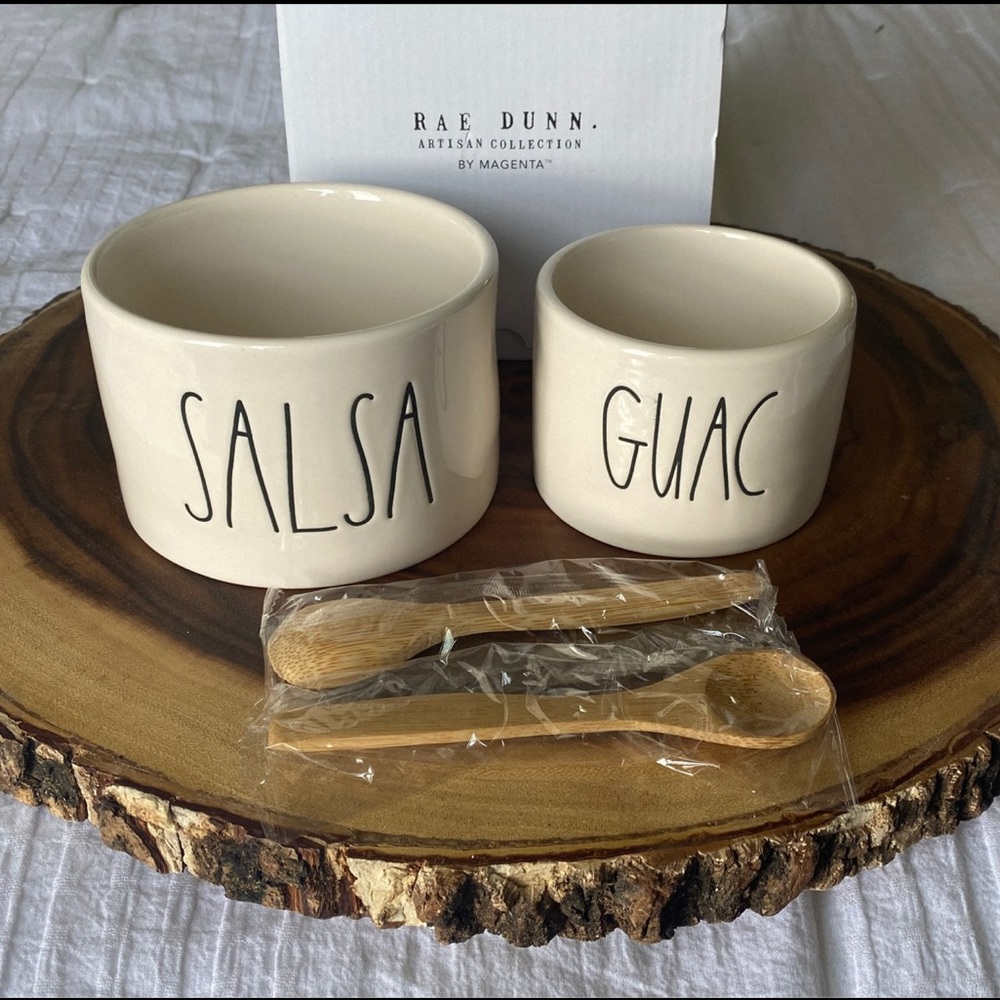Rae Dunn Salsa and Quac bowl set